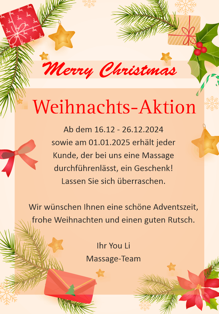 Weihnachtsaktion YouLi Massage